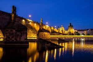 Charles Bridge at night, Prague (best things to do and eat in Prague)